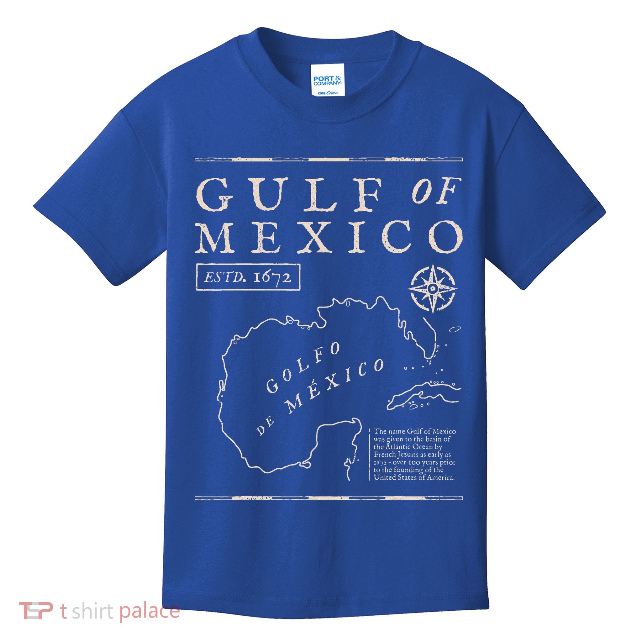 Gulf Of Mexico 1672 Historic Map Kids T-Shirt