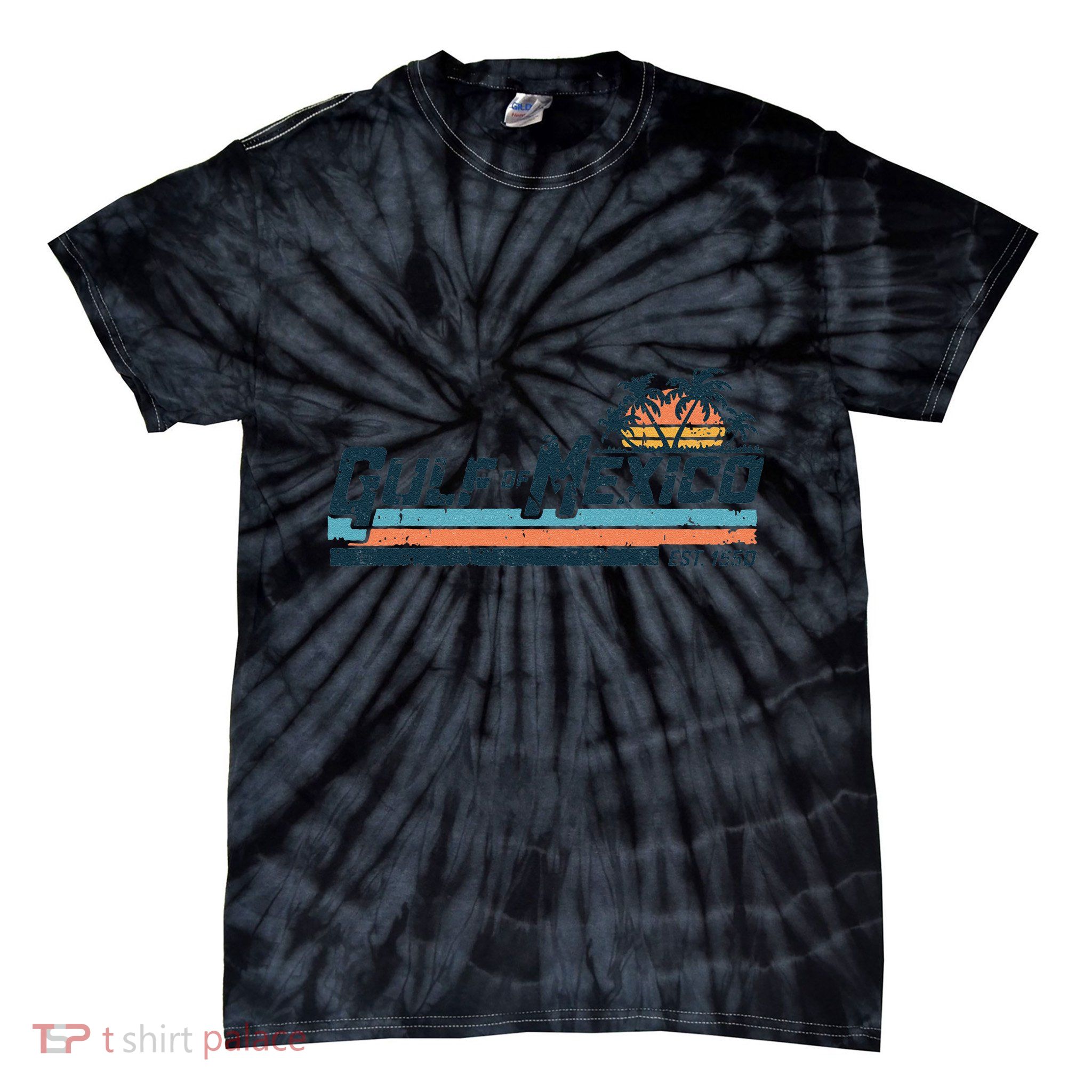 Gulf Of Mexico Est 1550 Retro Beach Tie-Dye T-Shirt