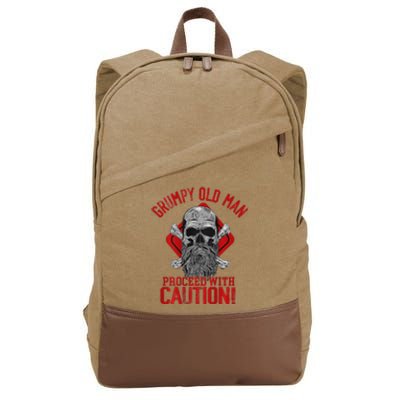 Grumpy Old Man Proceed With Caution Cotton Canvas Backpack