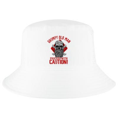Grumpy Old Man Proceed With Caution Cool Comfort Performance Bucket Hat