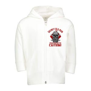 Grumpy Old Man Proceed With Caution Toddler Zip Fleece Hoodie