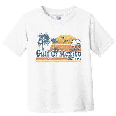 Gulf Of Mexico Est 1550 Retro Vintage Beach Gulf Of Mexico Toddler T-Shirt