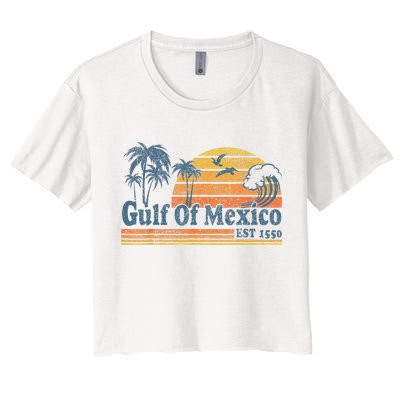 Gulf Of Mexico Est 1550 Retro Vintage Beach Gulf Of Mexico Crop Top