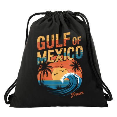 Gulf Of Mexico Forever Retro Vintage Gulf Of Mexico Drawstring Bag