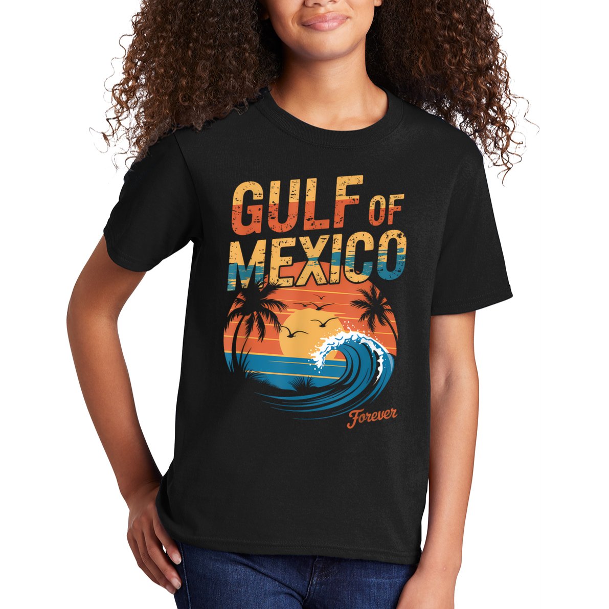 Gulf Of Mexico Forever Retro Vintage Gulf Of Mexico Kids T-Shirt