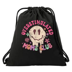 Groovy Overstimulated Moms Club Funny Trendy Mom Drawstring Bag