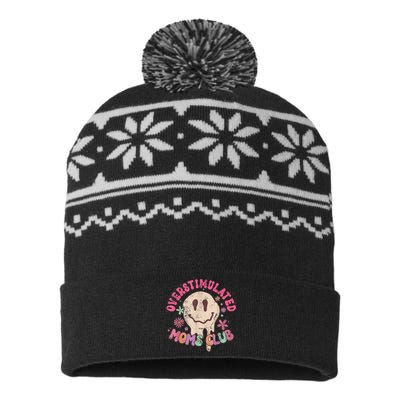 Groovy Overstimulated Moms Club Funny Trendy Mom USA-Made Snowflake Beanie