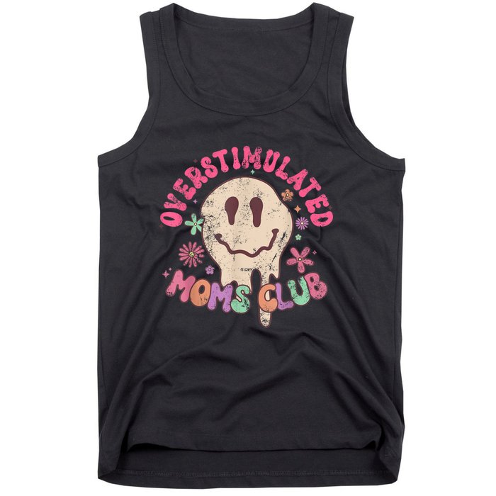 Groovy Overstimulated Moms Club Funny Trendy Mom Tank Top