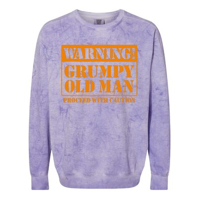 Grumpy Old Man For Grandfathers Dads FatherS Day Colorblast Crewneck Sweatshirt