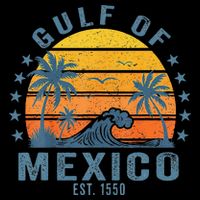 Gulf Of Mexico Est 1550 Retro Vintage Gulf Beach Toddler T-Shirt
