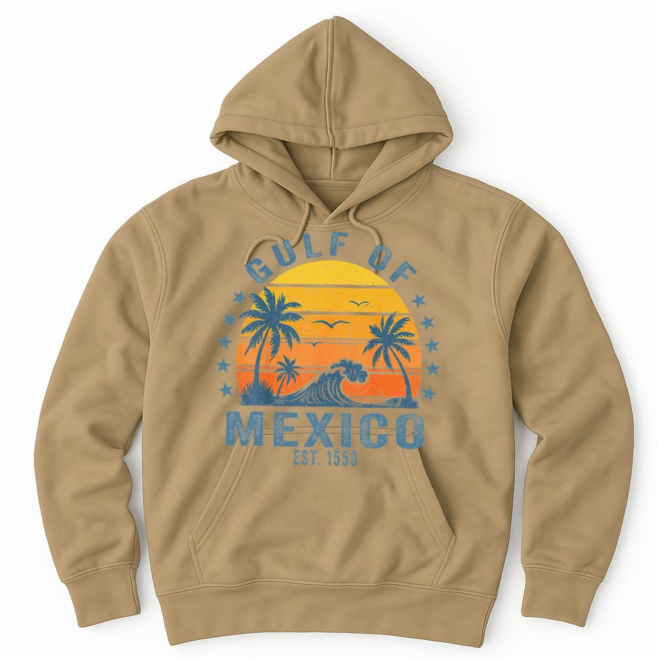 Gulf Of Mexico Est 1550 Retro Vintage Gulf Beach Hoodie