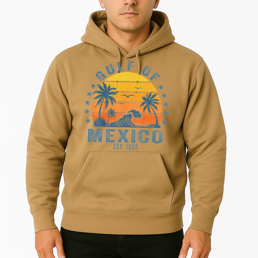 Gulf Of Mexico Est 1550 Retro Vintage Gulf Beach Hoodie