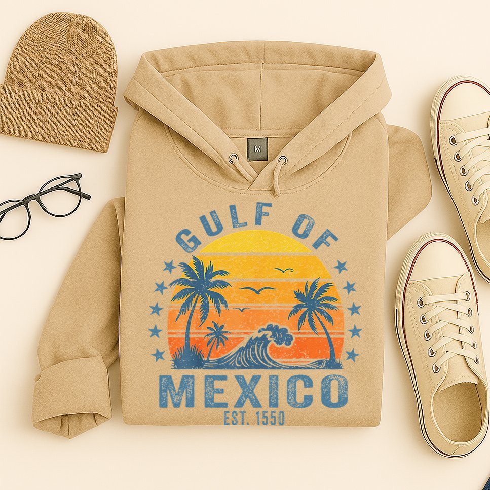 Gulf Of Mexico Est 1550 Retro Vintage Gulf Beach Hoodie