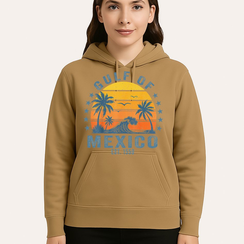 Gulf Of Mexico Est 1550 Retro Vintage Gulf Beach Hoodie