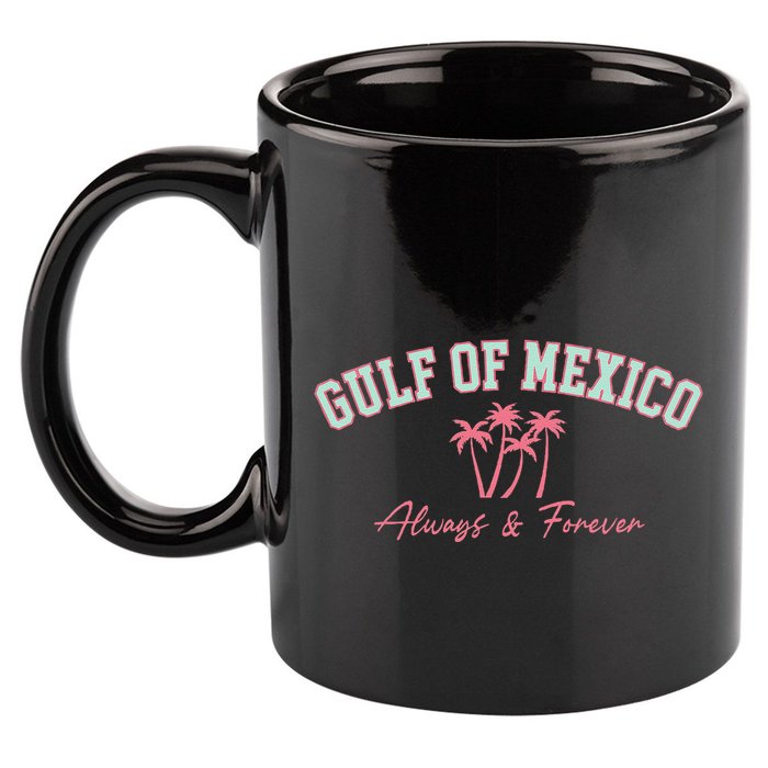 Gulf Of Mexico Always Forever Coastal Love Palms 11oz C Handle Ceramic Mug