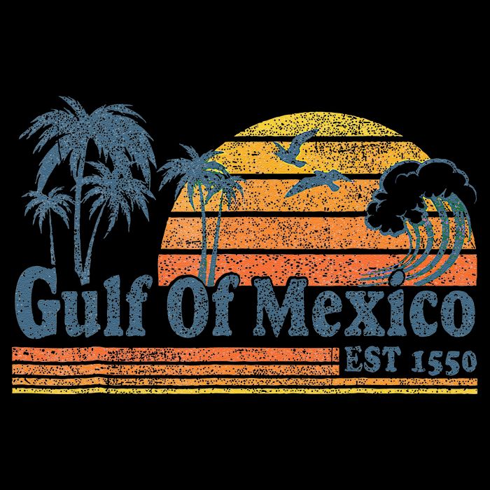 Gulf Of Mexico Est 1550 Retro Vintage Beach Bucket Hat