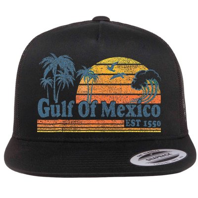Gulf Of Mexico Est 1550 Retro Vintage Beach Flatbill Hat