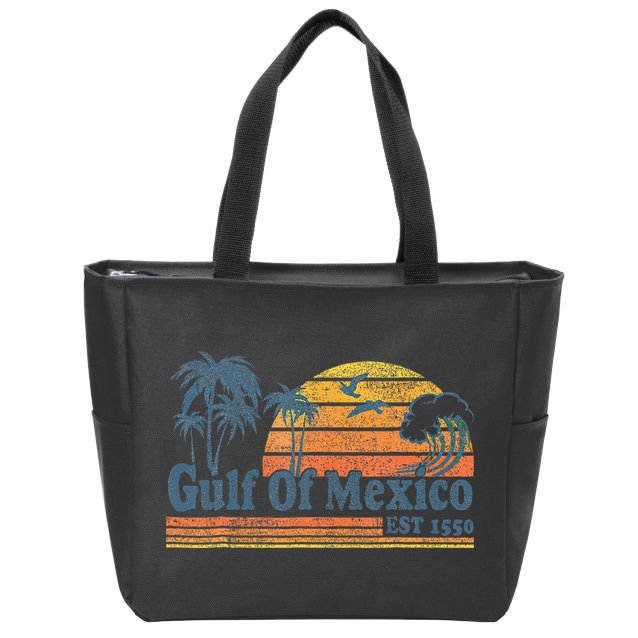 Gulf Of Mexico Est 1550 Retro Vintage Beach Zip Tote Bag