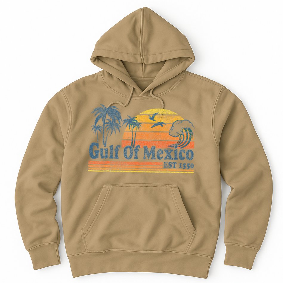 Gulf Of Mexico Est 1550 Retro Vintage Beach Hoodie