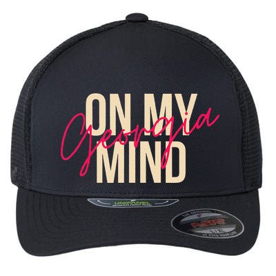 Georgia On My Mind Atlanta Peach State Southern Flexfit Unipanel Trucker Cap