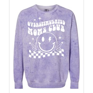 Groovy Overstimulated Moms Club Funny Trendy Mom Colorblast Crewneck Sweatshirt