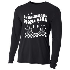 Groovy Overstimulated Moms Club Funny Trendy Mom Cooling Performance Long Sleeve Crew