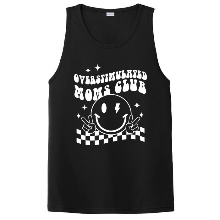 Groovy Overstimulated Moms Club Funny Trendy Mom PosiCharge Competitor Tank