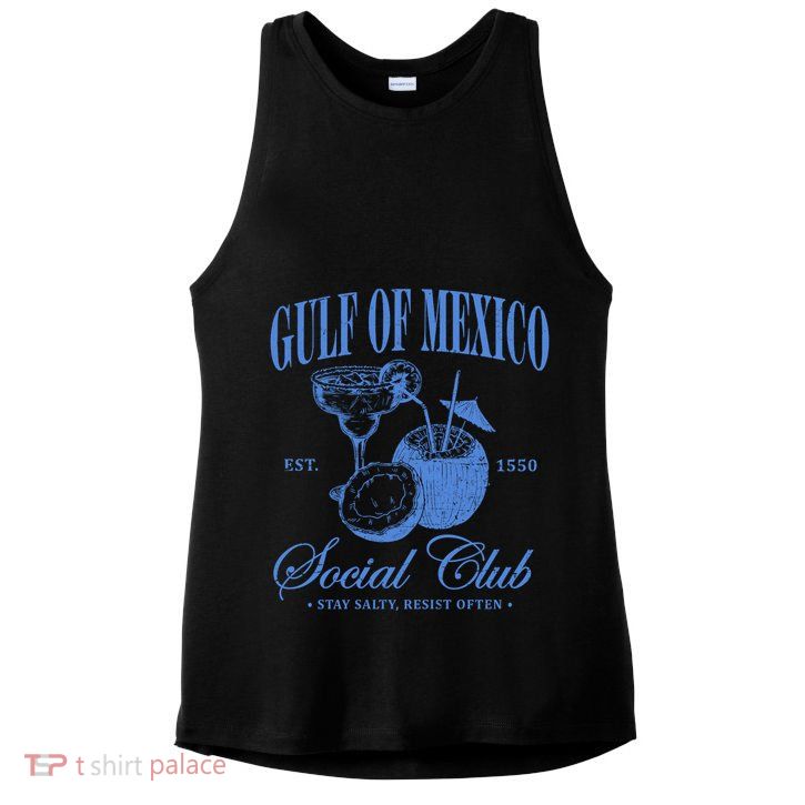 Gulf Of Mexico Vintage Social Club Est 1550 Ladies PosiCharge Tri-Blend Wicking Tank