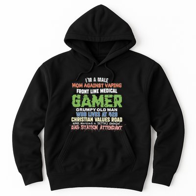 Grumpy Old Man Gamer Mom Against Vaping Gamer Who Lives At 420 Christian Values Hoodie