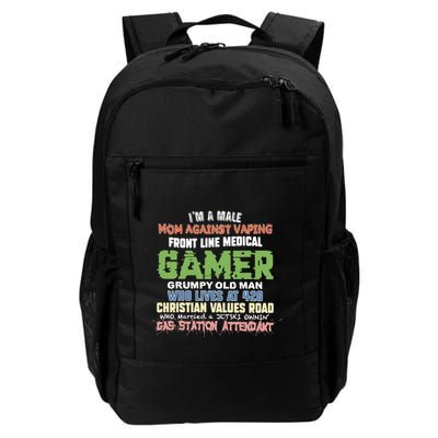 Grumpy Old Man Gamer Mom Against Vaping Gamer Who Lives At 420 Christian Values Backpack