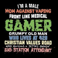 Grumpy Old Man Gamer Mom Against Vaping Gamer Who Lives At 420 Christian Values Button