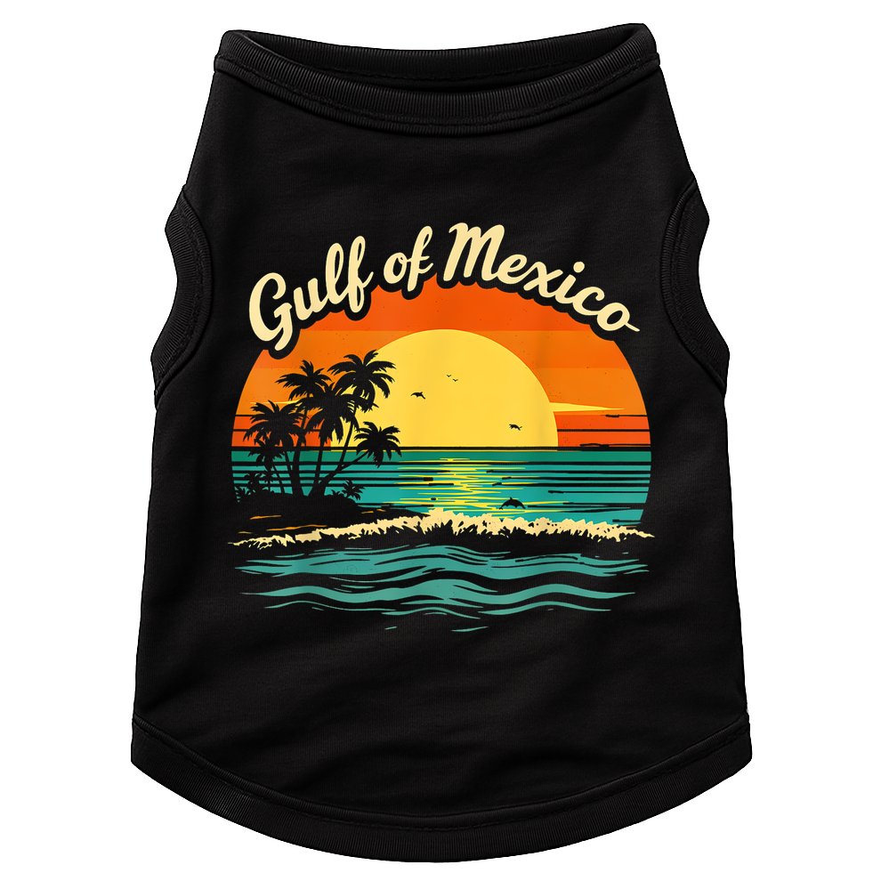 Gulf Of Mexico Beach Palms Summer Vacation Doggie Tank