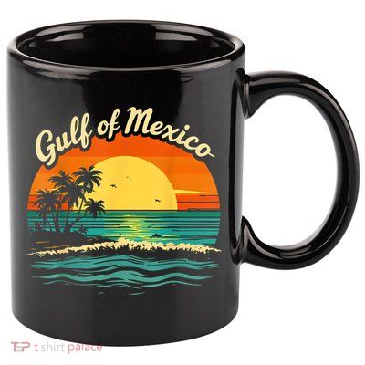 Gulf Of Mexico Beach Palms Summer Vacation 11oz C Handle Ceramic Mug
