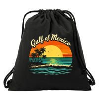 Gulf Of Mexico Beach Palms Summer Vacation Drawstring Bag