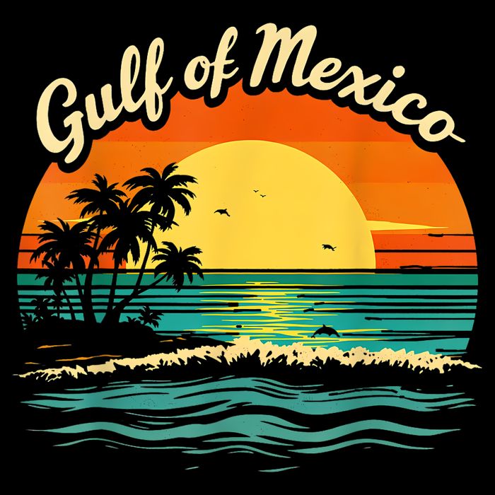 Gulf Of Mexico Beach Palms Summer Vacation Drawstring Bag