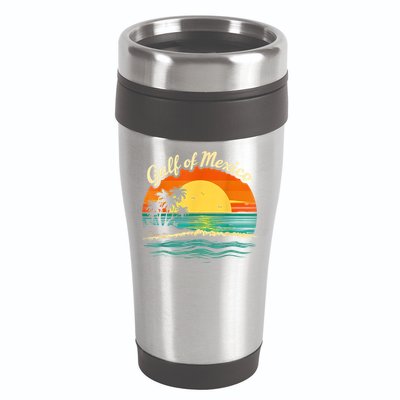 Gulf Of Mexico Beach Palms Summer Vacation 16oz Travel Tumbler