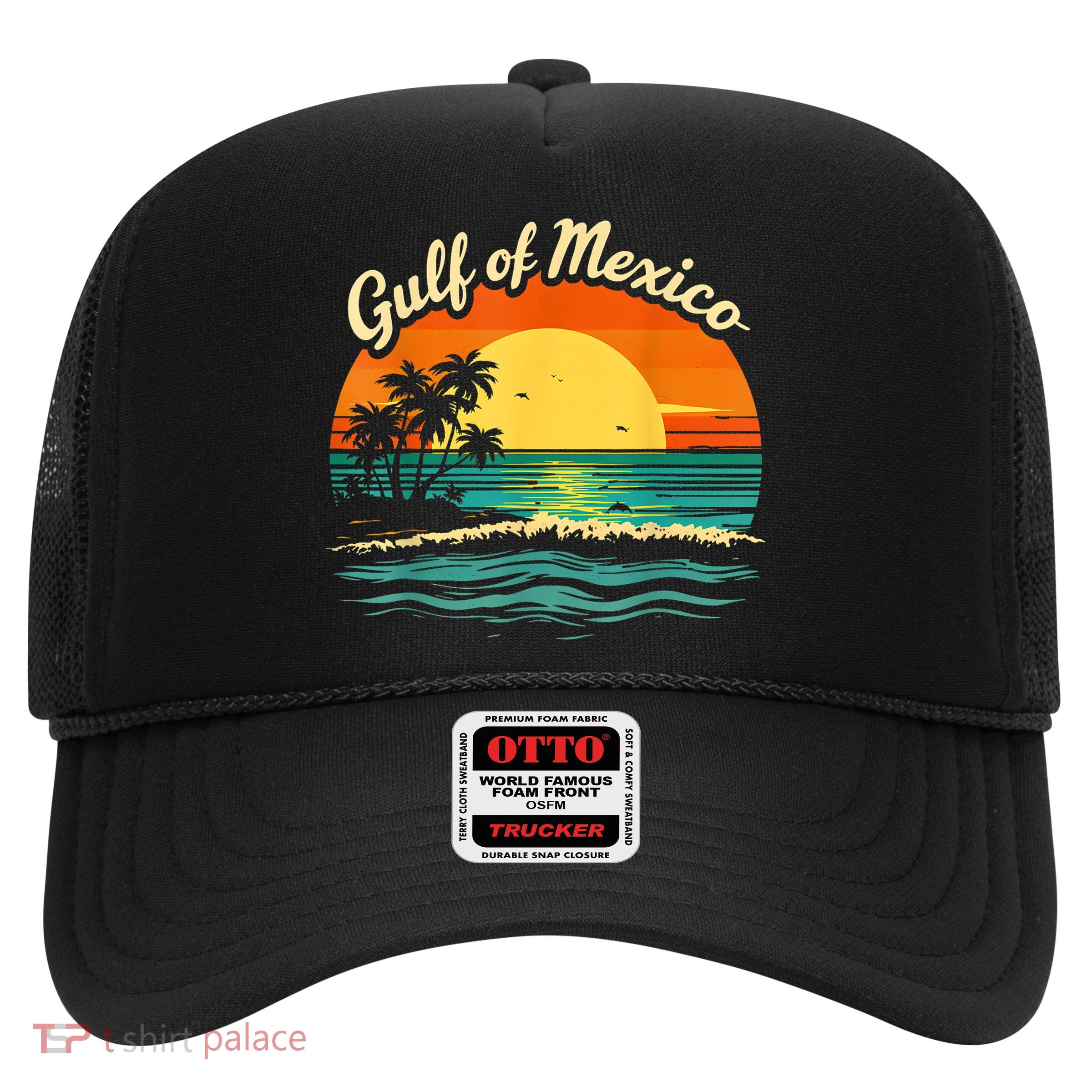 Gulf Of Mexico Beach Palms Summer Vacation Trucker Hat