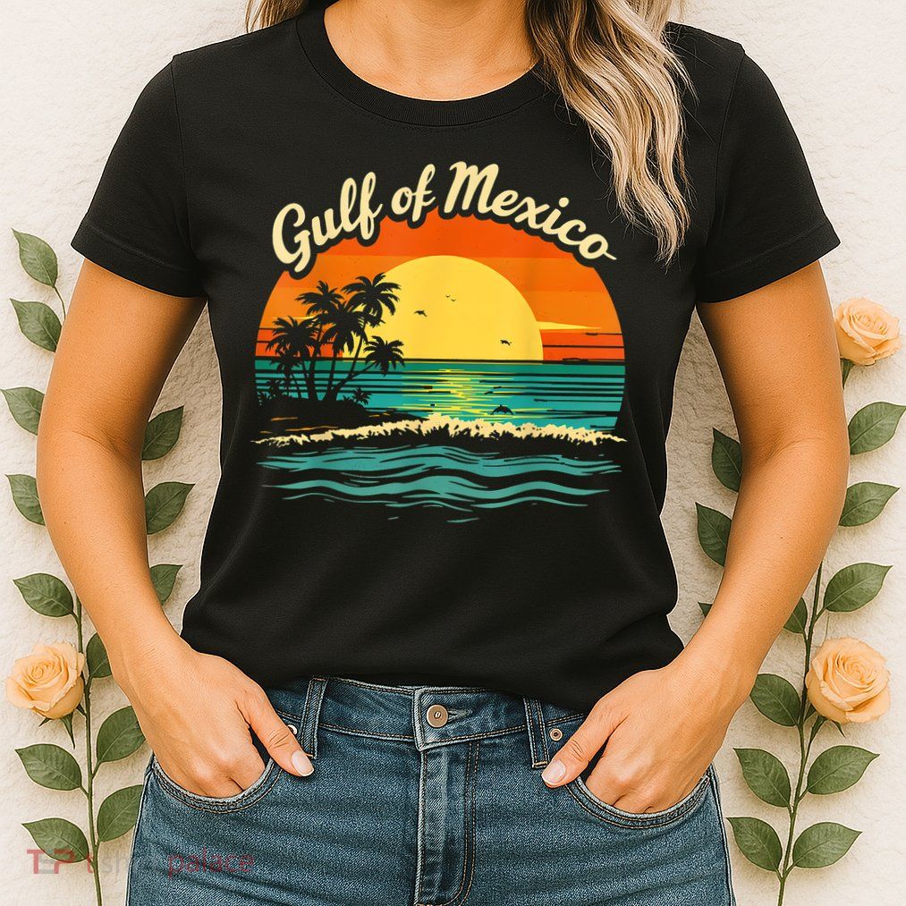 Gulf Of Mexico Beach Palms Summer Vacation Womens T-Shirt