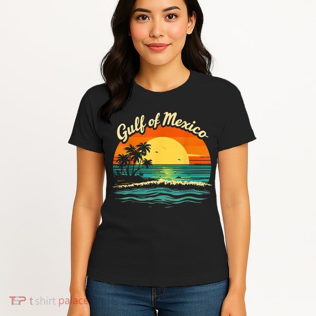 Gulf Of Mexico Beach Palms Summer Vacation Womens T-Shirt