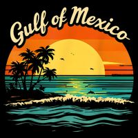 Gulf Of Mexico Beach Palms Summer Vacation Wool Snapback Cap