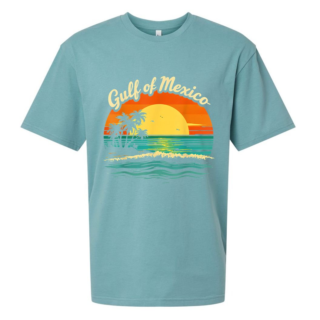 Gulf Of Mexico Beach Palms Summer Vacation Sueded Cloud Jersey T-Shirt