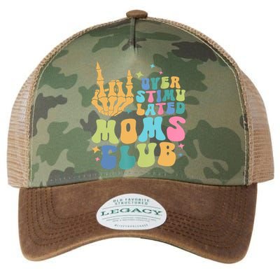 Groovy Overstimulated Moms Club Funny Trendy Mom Legacy Tie Dye Trucker Hat