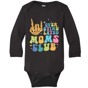 Groovy Overstimulated Moms Club Funny Trendy Mom Baby Long Sleeve Bodysuit