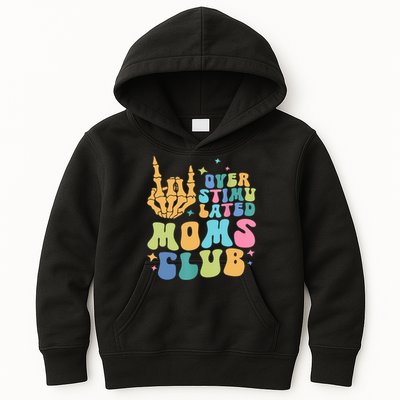 Groovy Overstimulated Moms Club Funny Trendy Mom Kids Hoodie