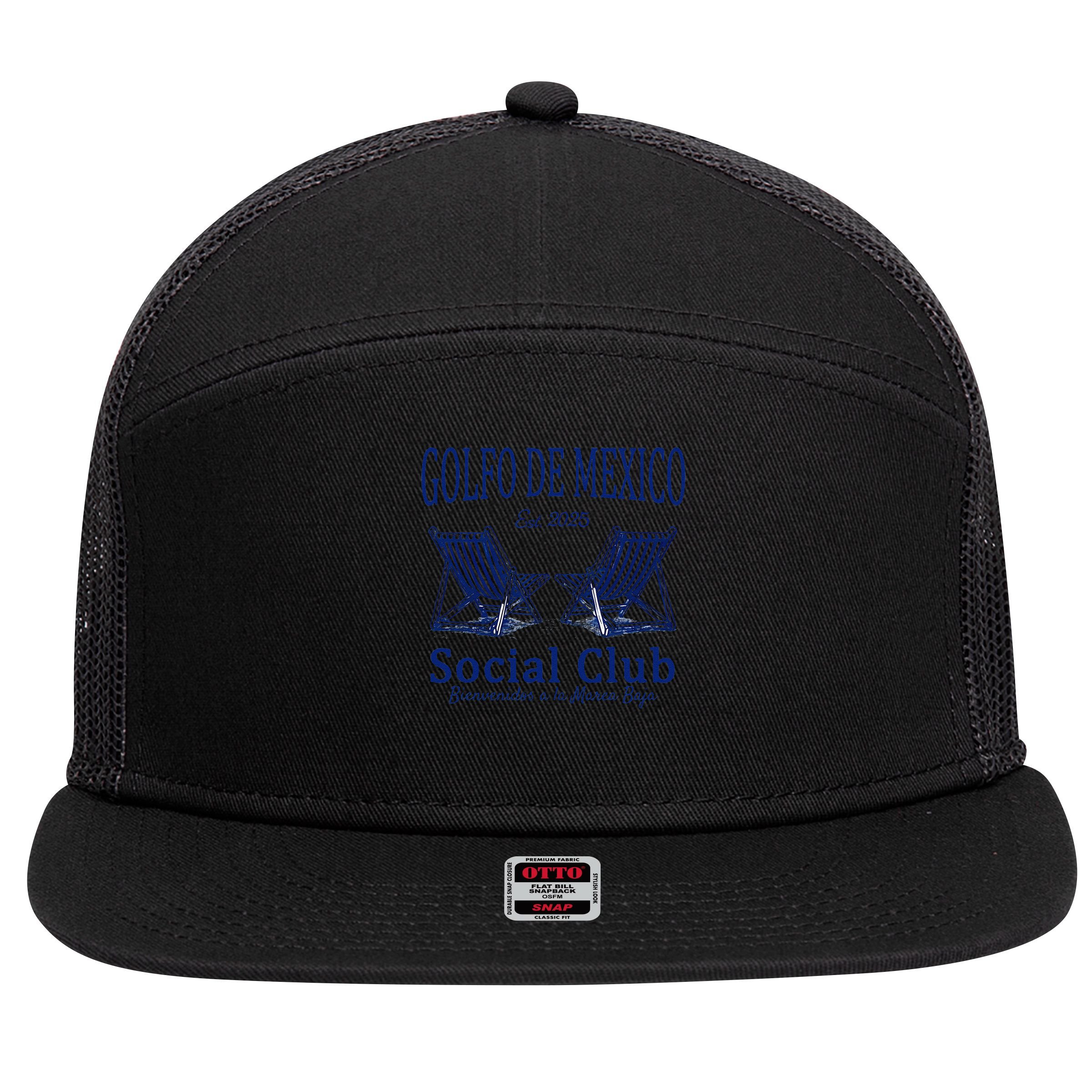 Gulf of Mexico Social Club Welcome to Low Tide 7 Panel Mesh Trucker Snapback Hat