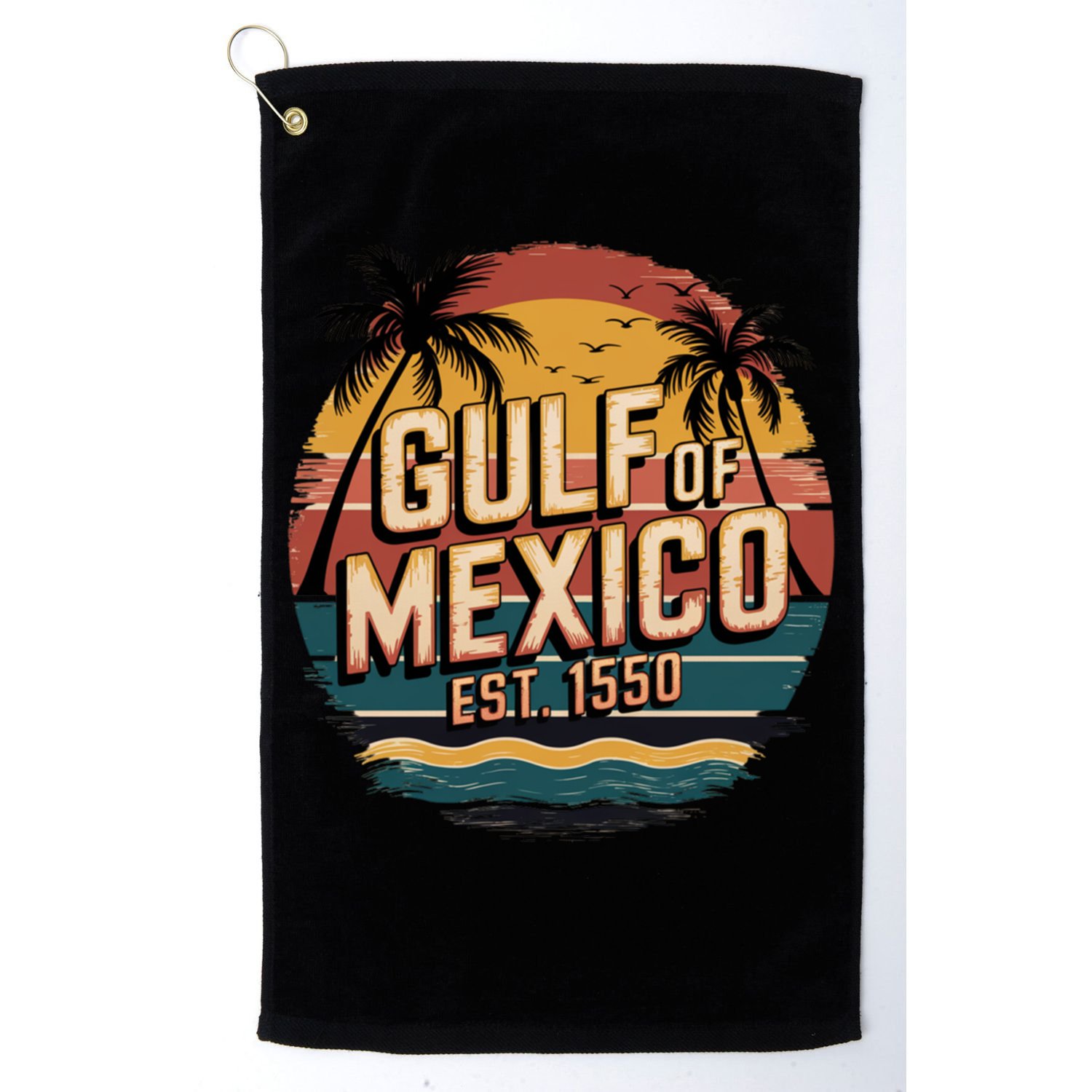 Gulf Of Mexico Retro Vintage EST 1550  Golf Towel