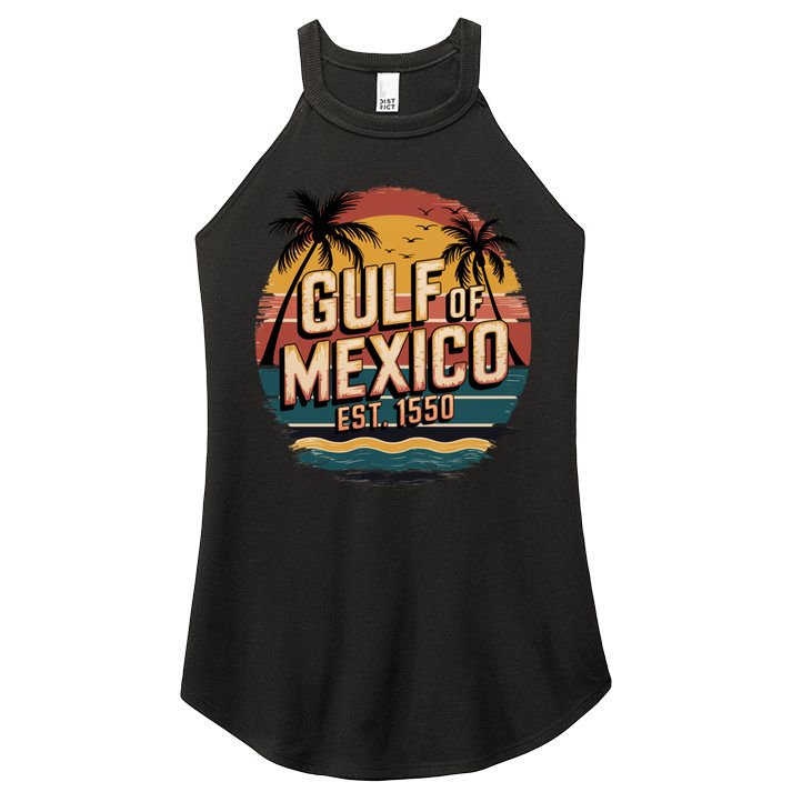 Gulf Of Mexico Retro Vintage EST 1550  Women's Perfect Tri Rocker Tank