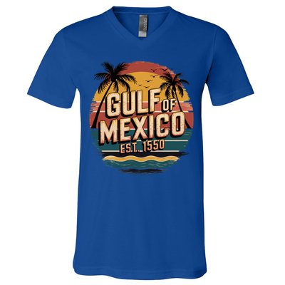 Gulf Of Mexico Retro Vintage EST 1550  V-Neck T-Shirt