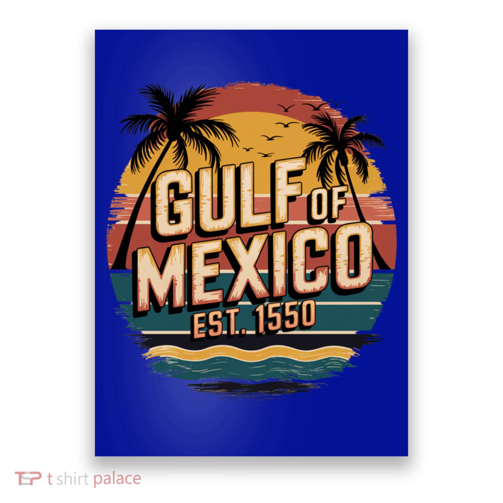 Gulf Of Mexico Retro Vintage EST 1550  Poster