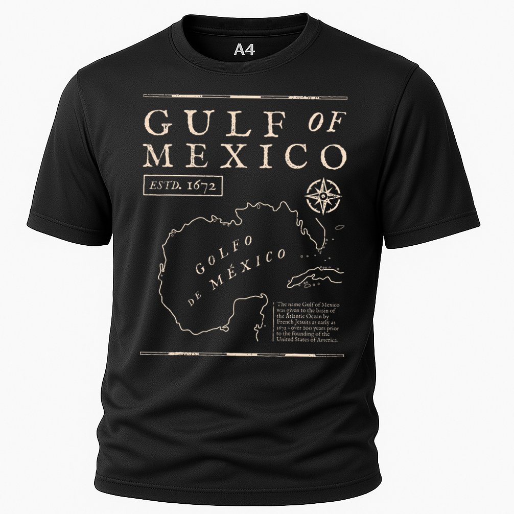 Gulf Of Mexico 1672 Historic Map Cooling Performance Crew T-Shirt